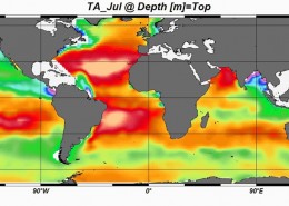 Figure 22b bottom Surface alkalinity open seas July